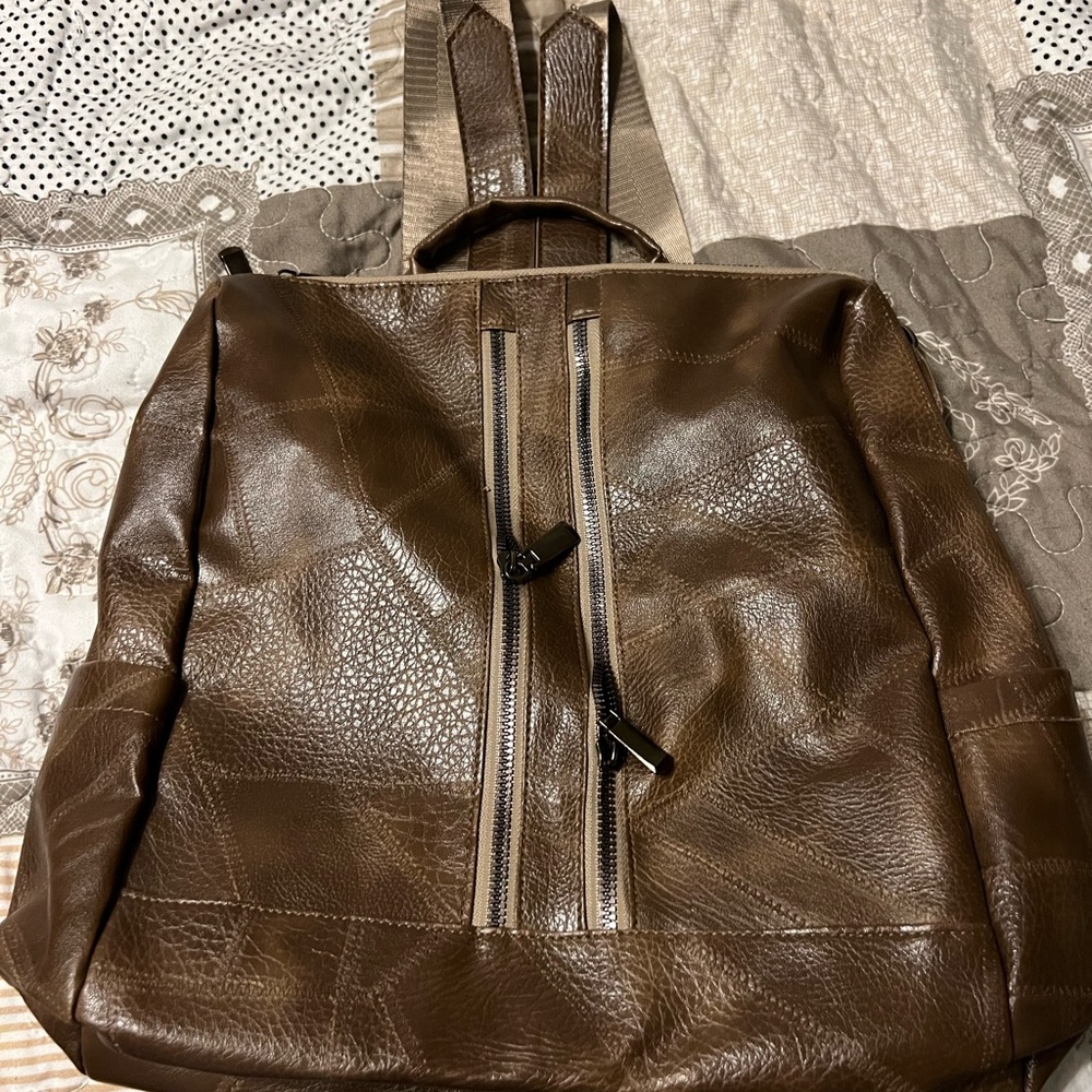 Brown Leather Backpack